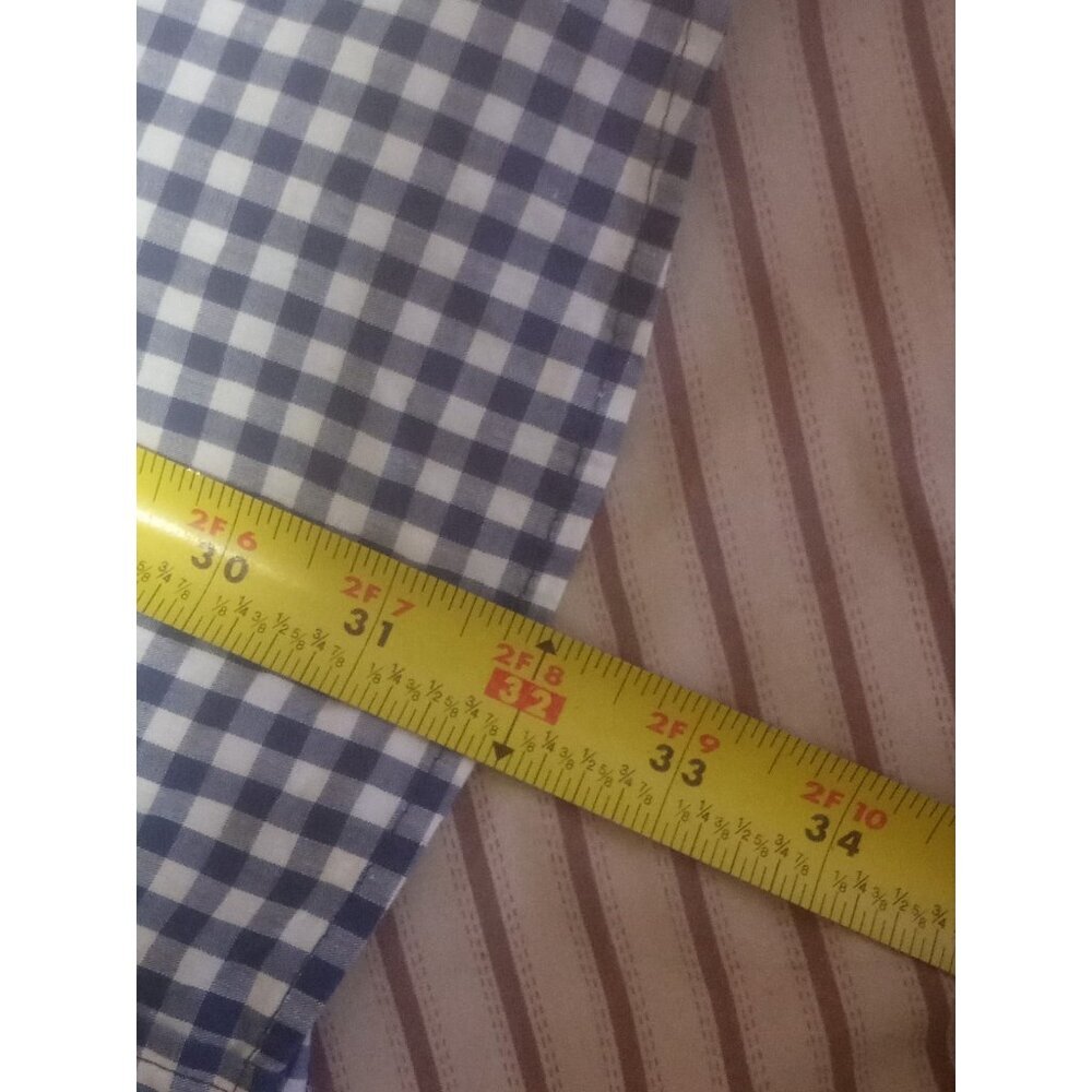 NWT Men's GAP Slim Fit Poplin Stretch Long Sleeve Shirt, Blue White Check 2XL - Picture 14 of 14